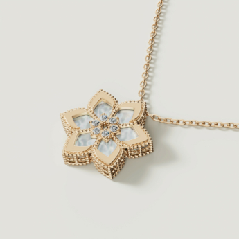Stella D’oro Fior di Luce 18k Yellow Gold Diamond & Mother of Pearl Necklace