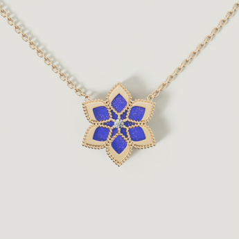 قلادة ستيلا دورو إيدن من الذهب الأصفر عيار 18 قيراط والألماس واللازورد