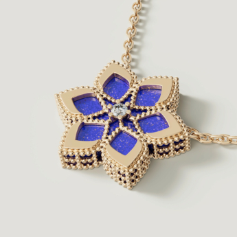 قلادة ستيلا دورو إيدن من الذهب الأصفر عيار 18 قيراط والألماس واللازورد