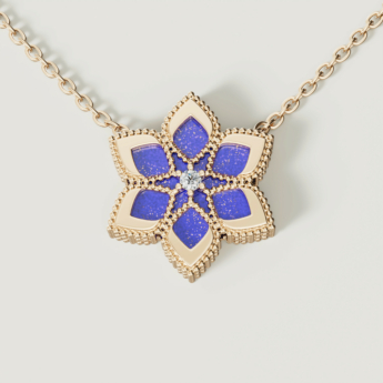 قلادة ستيلا دورو إيدن من الذهب الأصفر عيار 18 قيراط والألماس واللازورد