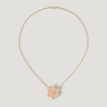 قلادة ستيلا دورو إيدن من الذهب الأصفر عيار 18 قيراط والألماس والأوبال الوردي