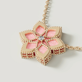 قلادة ستيلا دورو إيدن من الذهب الأصفر عيار 18 قيراط والألماس والأوبال الوردي