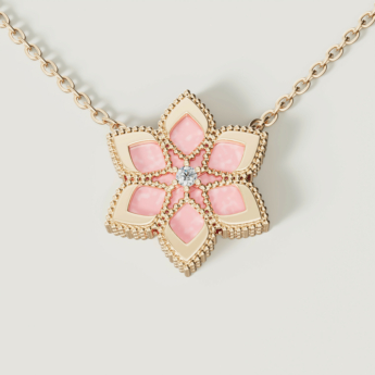 قلادة ستيلا دورو إيدن من الذهب الأصفر عيار 18 قيراط والألماس والأوبال الوردي