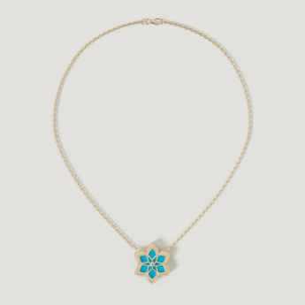 قلادة ستيلا دورو إيدن من الذهب عيار 18 قيراط الأصفر والألماس والفيروز