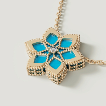 قلادة ستيلا دورو إيدن من الذهب عيار 18 قيراط الأصفر والألماس والفيروز