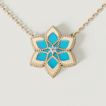 قلادة ستيلا دورو إيدن من الذهب عيار 18 قيراط الأصفر والألماس والفيروز