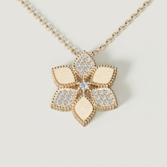 قلادة ستيلا دورو من الذهب الأصفر عيار 18 قيراط والألماس