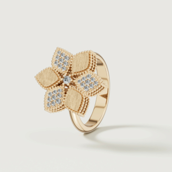 خاتم ستيلا دورو من الذهب الأصفر عيار 18 قيراط والألماس