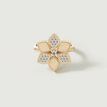 خاتم ستيلا دورو من الذهب الأصفر عيار 18 قيراط والألماس