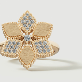 خاتم ستيلا دورو من الذهب الأصفر عيار 18 قيراط والألماس