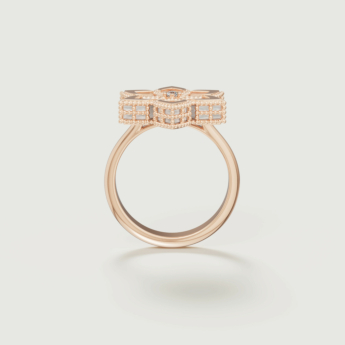 خاتم ستيلا دورو من الذهب الوردي عيار 18 قيراط والألماس وعرق اللؤلؤ