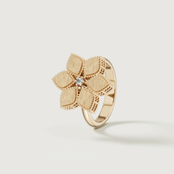 خاتم ستيلا دورو من الذهب الأصفر عيار 18 قيراط والألماس