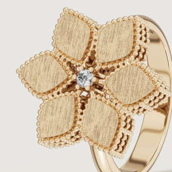 خاتم ستيلا دورو من الذهب الأصفر عيار 18 قيراط والألماس