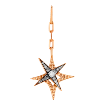 STAR Drop Earrings in 18K Rose Gold and Studded with Brown Diamonds