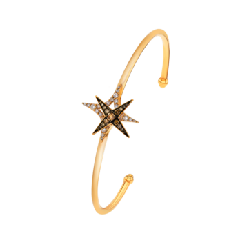 STAR Bangle in 18K Rose Gold and Studded with White and Brown Diamonds