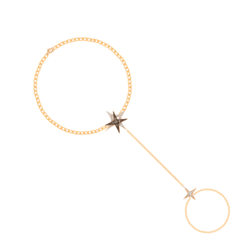 STAR Panja in 18K Rose Gold and Studded with White and Brown Diamonds