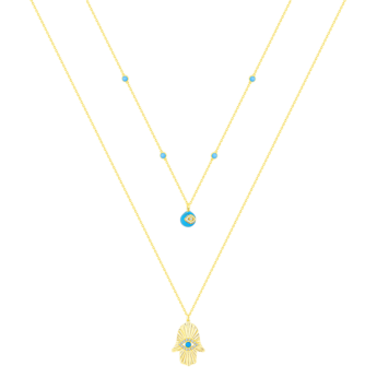 Talisman 18K Yellow Gold Diamond and Turquoise Necklace