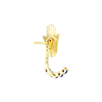 أقراط تاليسمان من الذهب الأصفر عيار 18 قيراطا والماس واللازورد