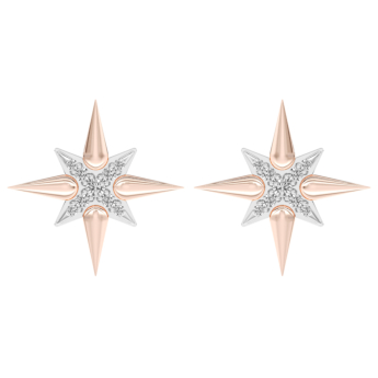 Youth North Star 18k Rose Gold Diamond Earrings