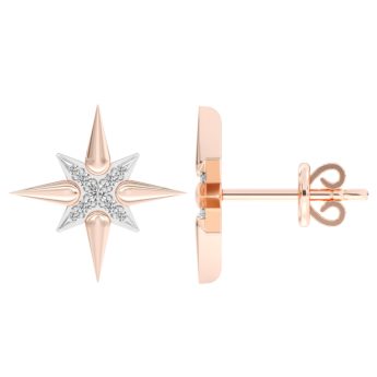 Youth North Star 18k Rose Gold Diamond Earrings