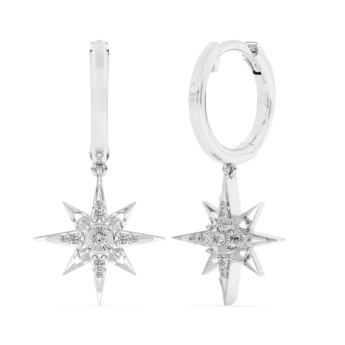 Youth North Star 18k White Gold Diamond Earrings