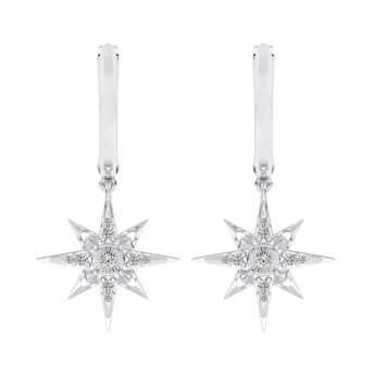 Youth North Star 18k White Gold Diamond Earrings