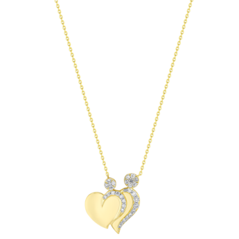 Youth 18k Yellow Gold and Diamond Heart Motif Pendant Necklace