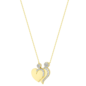 Youth 18k Yellow Gold and Diamond Heart Motif Pendant Necklace