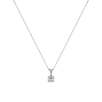Gaia Solitaire 1 Carat Diamond Pendant Chain in 18K White Gold 