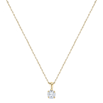 سلسلة غايا سوليتير مع تعليقة من الذهب الأبيض عيار 18 قيراط ومرصّعة بالألماس 0.5 قيراط 