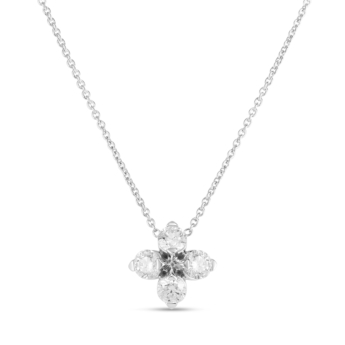 Love in Verona necklace in 18kt white gold with diamonds.