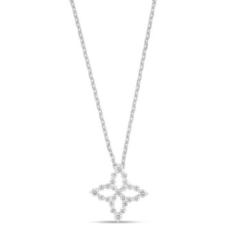 Diamond Princess pendant in 18kt white gold with diamonds.