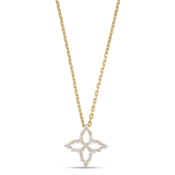 Diamond Princess pendant in 18kt yellow gold with diamonds.