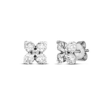 Love in Verona earrings in 18kt white gold with diamonds.
