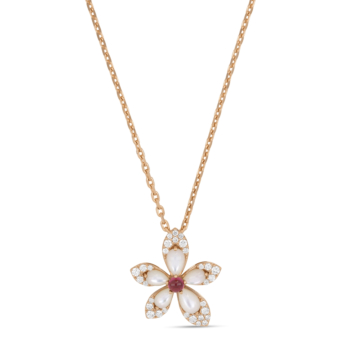 Tiarè necklace in 18kt rose gold with diamonds.