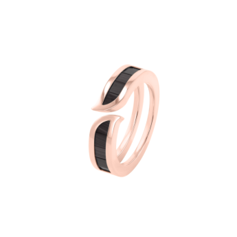 Alif Mosaic Black Jade Narrow Ring In 18K Rose Gold