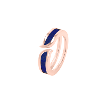 Alif Mosaic Lapis Lazuli Narrow Ring In 18K Rose Gold
