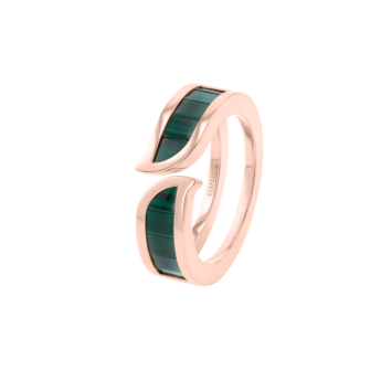 Alif Mosaic Malachite  Ring In 18K Rose Gold