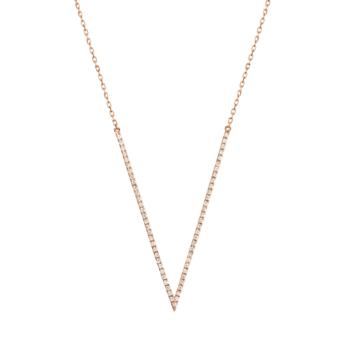 Djula Graphique Diamond Big V Necklace in 18K Gold