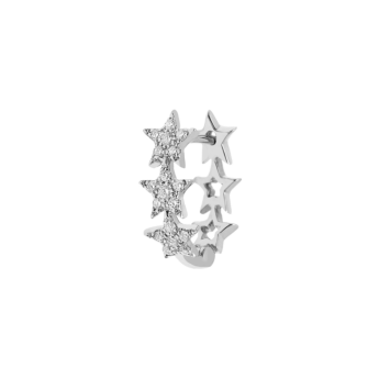 Djula Glam Rock Daimond Multi Star Hoop Single Earring in 18K Gold