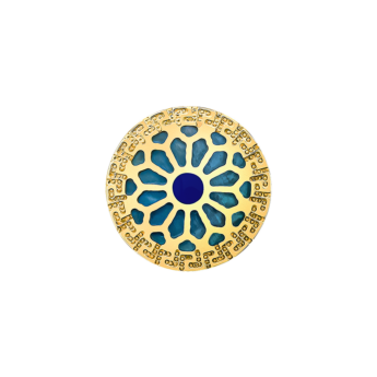 أقراط أميليا أثينا من الذهب الأصفر عيار 18 قيراط مع عرق اللؤلؤ الأزرق والأبيض