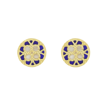 أقراط أميليا إسطنبول من الذهب الأصفر عيار 18 مع عرق اللؤلؤ