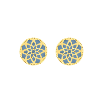 Amelia Madinah 18k Yellow Gold Sky Blue Mother of Pearl Earrings