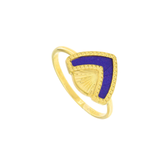 Amelia Cairo Coloured Mother Of Pearl Ring in 18K Yellow Gold