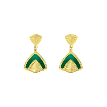 Amelia Cairo Coloured Mother Of Pearl Drop Earrings in 18K Yellow Gold