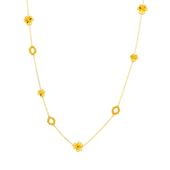 عقد أنمول فلوريت من الذهب الأصفر عيار 21K