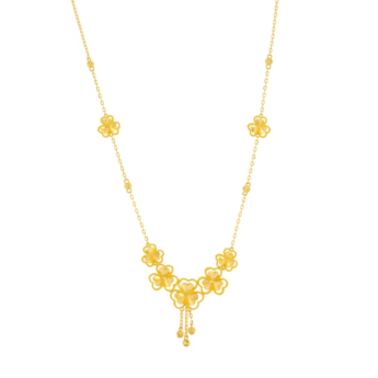 عقد أنمول فلوريت من الذهب الأصفر عيار 21K