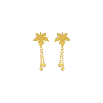 Anmol Foliage 21k Yellow Gold Earrings