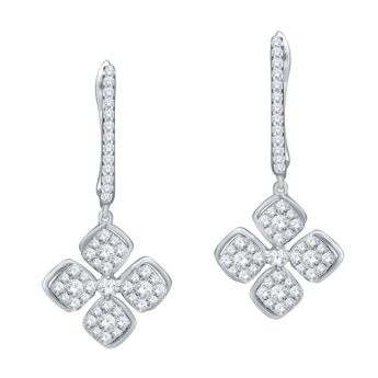 قرط ألماس أنانيا أليسا من الذهب الأبيض عيار 18