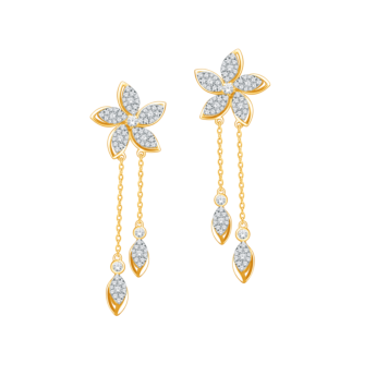 قرط ألماس أنانيا أليسا من الذهب الأصفر عيار 18